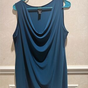 CLARA SUNWOO Deep Blue Drape Sleeveless Top